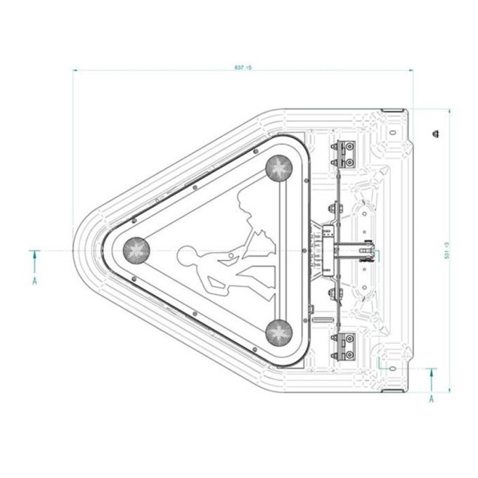 Triunghi semnalizare LED rabatabil electric - 500 mm - Clasa 2 - prindere magnetica